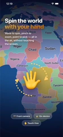 Hand-gesture control: wave to spin the globe