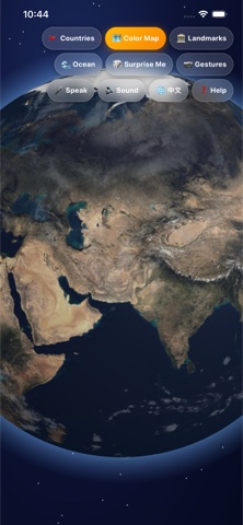 Realistic satellite Earth from space